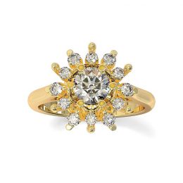 טבעת יהלומים מפוארת זהב צהוב מבט על 1144Y(2)