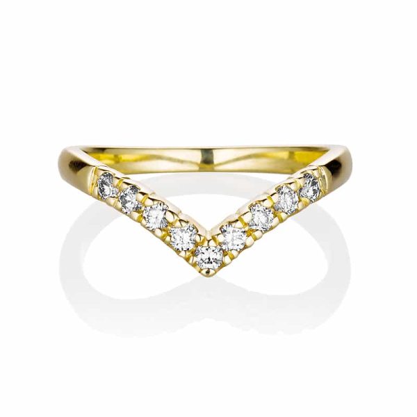 טבעת יום נישואין | 9 יהלומים | זהב צהוב | 1104Y