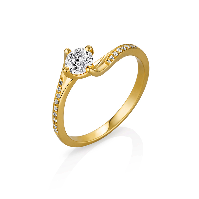 טבעת אירוסין טוויסט אלגנטית זהב צהוב 1108Y תמונה ראשית