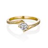 טבעת אירוסין טוויסט אלגנטית זהב צהוב 1108Y מבט על